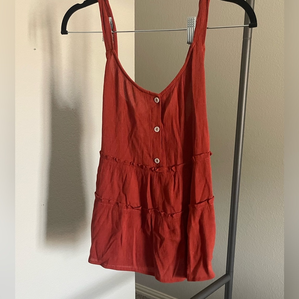 Orange-red boho top
